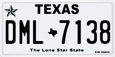 TX license plate DML7138
