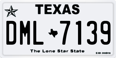 TX license plate DML7139
