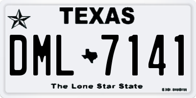 TX license plate DML7141