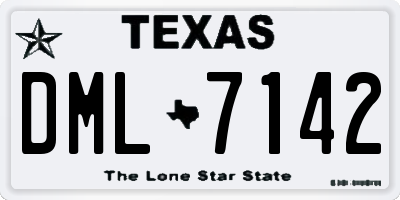 TX license plate DML7142