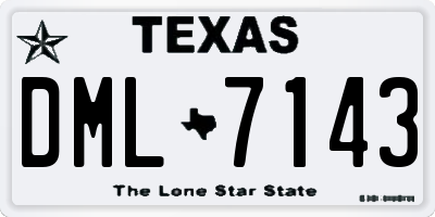 TX license plate DML7143