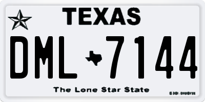 TX license plate DML7144