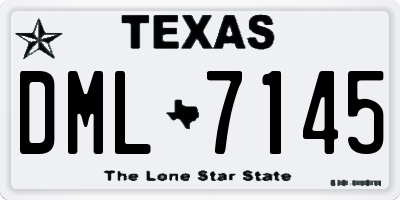 TX license plate DML7145