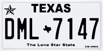 TX license plate DML7147