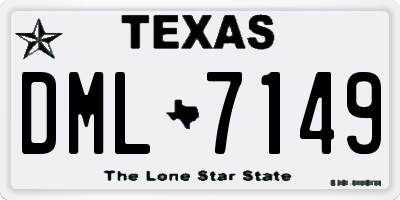 TX license plate DML7149