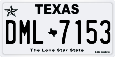 TX license plate DML7153