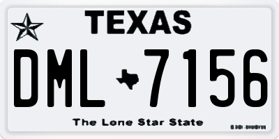 TX license plate DML7156