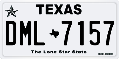 TX license plate DML7157