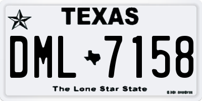 TX license plate DML7158
