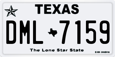TX license plate DML7159