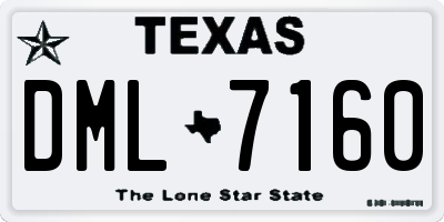 TX license plate DML7160