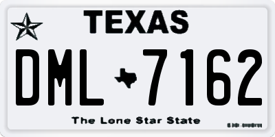 TX license plate DML7162