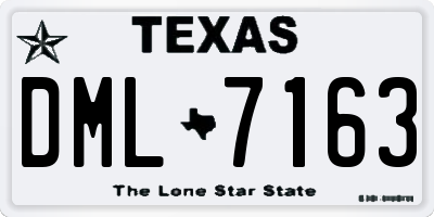 TX license plate DML7163