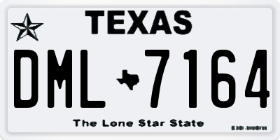 TX license plate DML7164