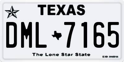 TX license plate DML7165