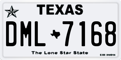 TX license plate DML7168