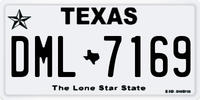 TX license plate DML7169