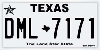 TX license plate DML7171