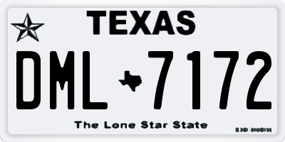 TX license plate DML7172