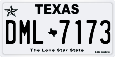 TX license plate DML7173