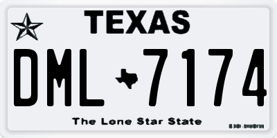 TX license plate DML7174