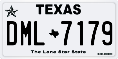 TX license plate DML7179