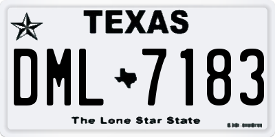 TX license plate DML7183