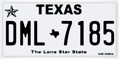 TX license plate DML7185