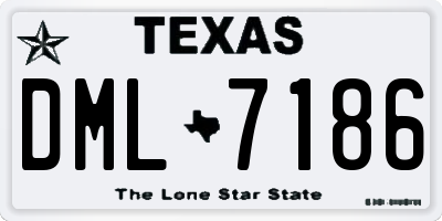 TX license plate DML7186