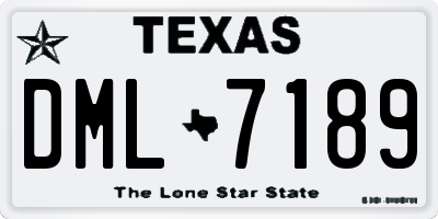 TX license plate DML7189