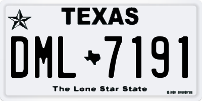 TX license plate DML7191