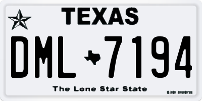 TX license plate DML7194