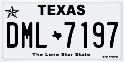 TX license plate DML7197
