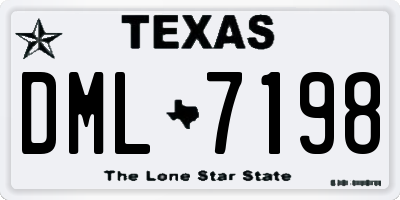 TX license plate DML7198