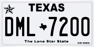 TX license plate DML7200