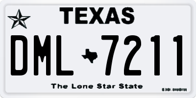 TX license plate DML7211