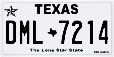 TX license plate DML7214