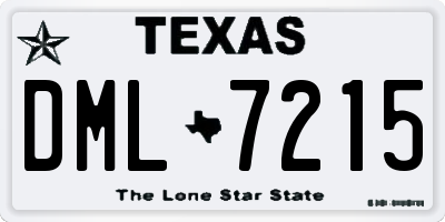 TX license plate DML7215