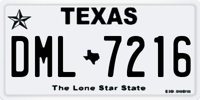 TX license plate DML7216