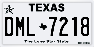 TX license plate DML7218