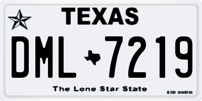 TX license plate DML7219
