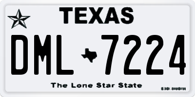 TX license plate DML7224