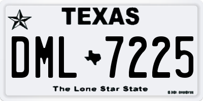 TX license plate DML7225