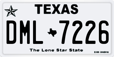 TX license plate DML7226