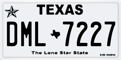 TX license plate DML7227
