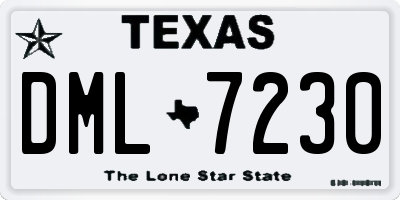 TX license plate DML7230