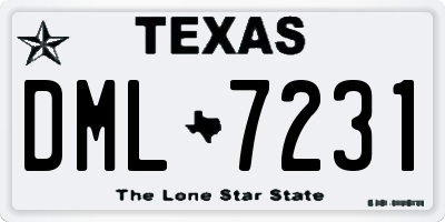 TX license plate DML7231