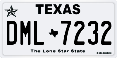 TX license plate DML7232