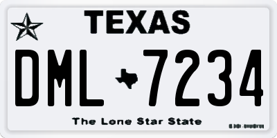 TX license plate DML7234