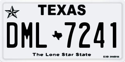 TX license plate DML7241